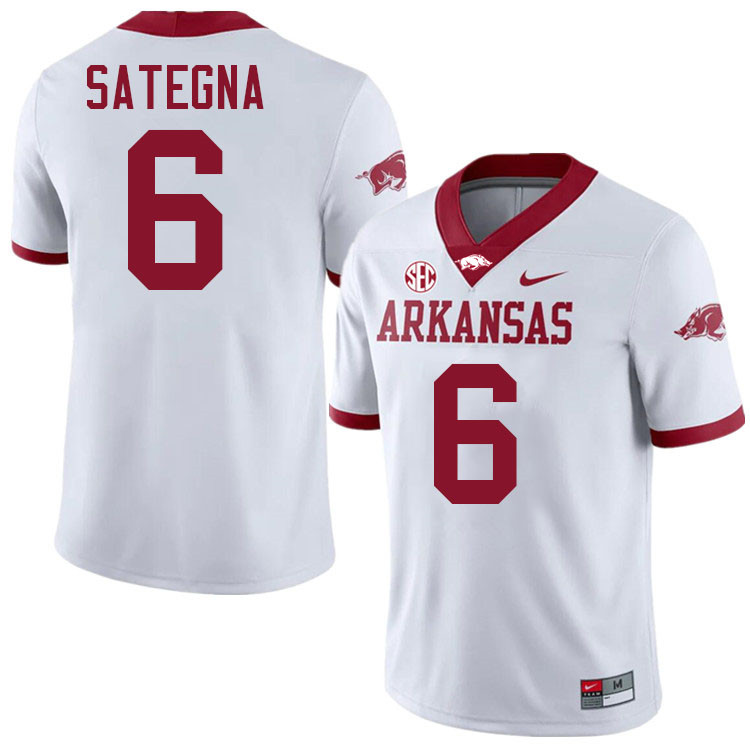 Isaiah Sategna Arkansas Jersey,Arkansas Razorbacks #6 Isaiah Sategna Jersey Youth College-White